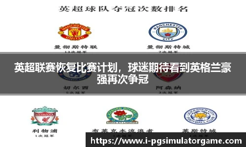 英超联赛恢复比赛计划，球迷期待看到英格兰豪强再次争冠